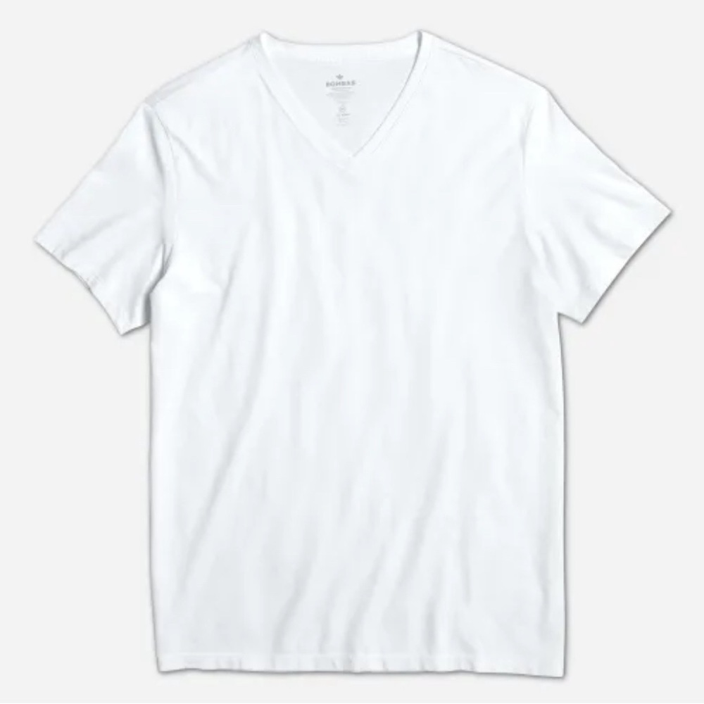 BOMBAS Pima Cotton V-Neck T-Shirt MENS LARGE - Picture 2 of 7